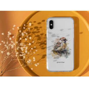 Rustieke Waterverf Sparrow, op maat Case-Mate iPhone Case