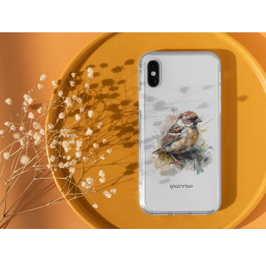 Rustieke Waterverf Sparrow, op maat Case-Mate iPhone Case