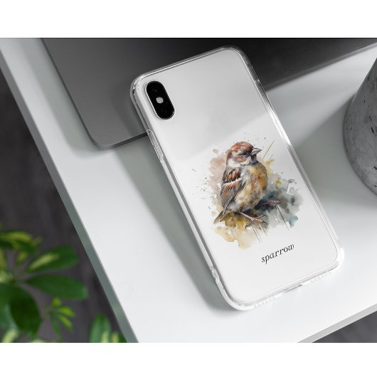 Rustieke Waterverf Sparrow, op maat Case-Mate iPhone Case
