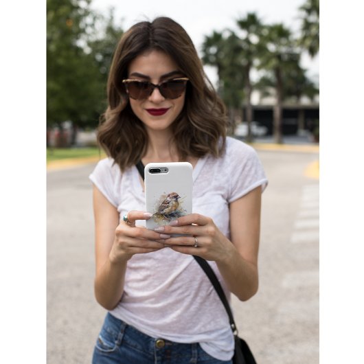 Rustieke Waterverf Sparrow, op maat Case-Mate iPhone Case