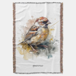 Rustieke Waterverf Sparrow, op maat Deken