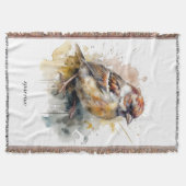 Rustieke Waterverf Sparrow, op maat Deken (Voorkant)