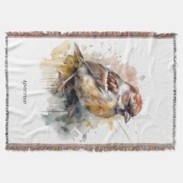 Rustieke Waterverf Sparrow, op maat Deken