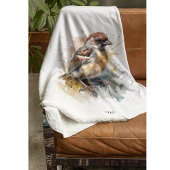 Rustieke Waterverf Sparrow, op maat Fleece Deken