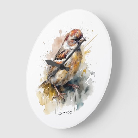 Rustieke Waterverf Sparrow, op maat Grote Klok (Hoek)