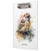 Rustieke Waterverf Sparrow, op maat Klembord (Links)