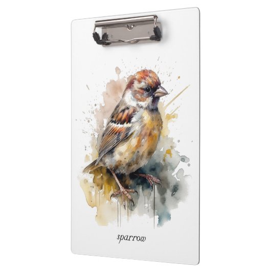 Rustieke Waterverf Sparrow, op maat Klembord (Links)
