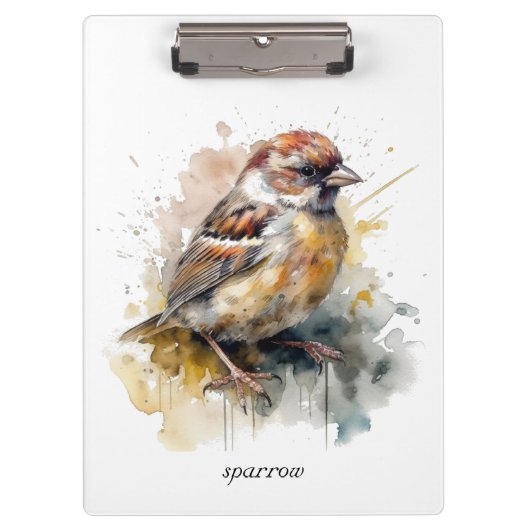 Rustieke Waterverf Sparrow, op maat Klembord (Voorkant)