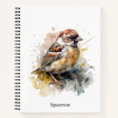 Rustieke Waterverf Sparrow, op maat Notitieboek (Voorkant)