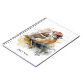 Rustieke Waterverf Sparrow, op maat Notitieboek (Linkerzijde)