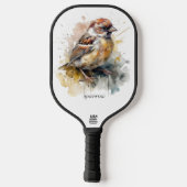 Rustieke Waterverf Sparrow, op maat Pickleball Paddle (Achterkant)