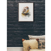 Rustieke Waterverf Sparrow, op maat Poster