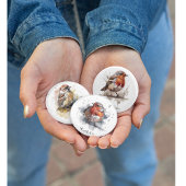 Rustieke Waterverf Sparrow, op maat Ronde Button 7,6 Cm