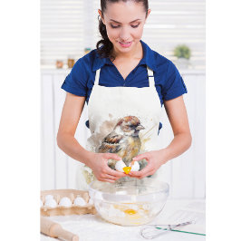 Rustieke Waterverf Sparrow, op maat Schort