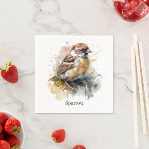Rustieke Waterverf Sparrow, op maat Servet