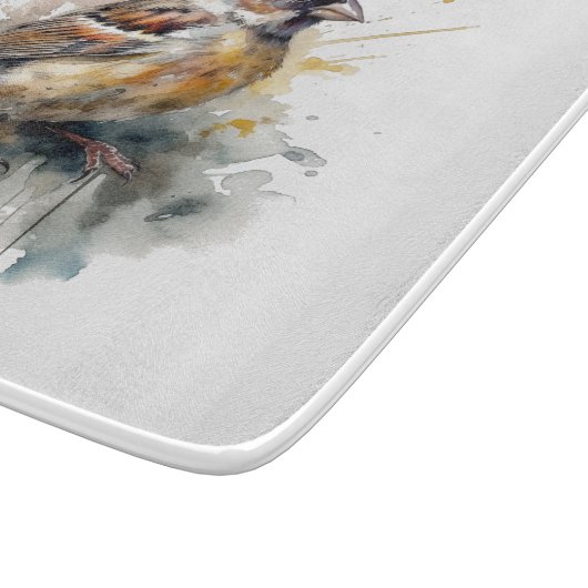 Rustieke Waterverf Sparrow, op maat Snijplank (Hoek)