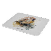 Rustieke Waterverf Sparrow, op maat Snijplank (Hoek)