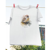 Rustieke Waterverf Sparrow, op maat T-shirt