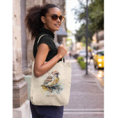 Rustieke Waterverf Sparrow, op maat Tote Bag