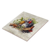 Rustieke Waterverf Specerijen Faux Textuur Waterve Tegeltje (Zijkant)