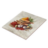 Rustieke Waterverf Specerijen Faux Textuur Waterve Tegeltje (Zijkant)