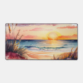 rustieke waterverf strand zonsondergang scene bureaumat (Voorkant)
