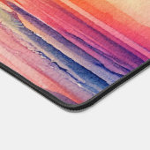 rustieke waterverf strand zonsondergang scene bureaumat (Hoek)