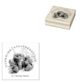 Rustieke Waterverf Strawberry Jam Jar Pakket Label Rubberstempel (Gestempeld)