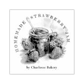 Rustieke Waterverf Strawberry Jam Jar Pakket Label Rubberstempel (Afrduk)