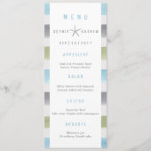 Rustieke waterverf strepen strand bruiloft menu (Voorkant)