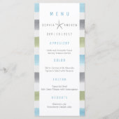 Rustieke waterverf strepen strand bruiloft menu (Voorkant)