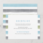 Rustieke waterverf strepen strand bruiloft recepti kaart (Voorkant / Achterkant)