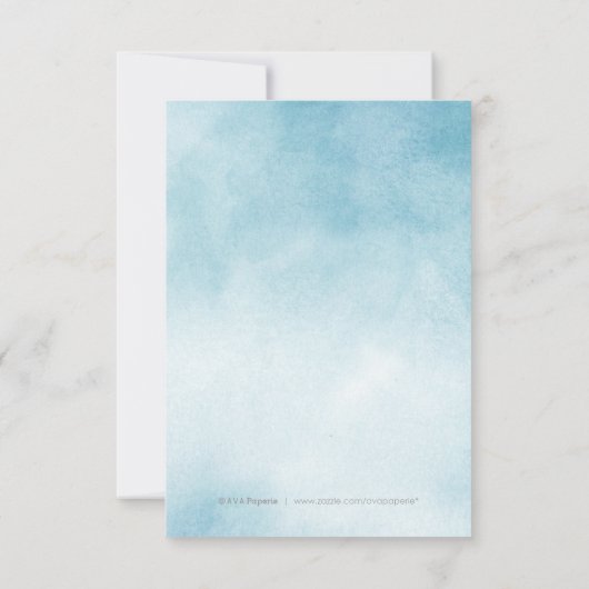 Rustieke waterverf strepen strand bruiloft RSVP (Achterkant)