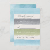 Rustieke waterverf strepen strand bruiloft RSVP (Voorkant / Achterkant)