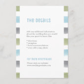 Rustieke waterverf strepen strand trouwdetail informatiekaartje (Voorkant)