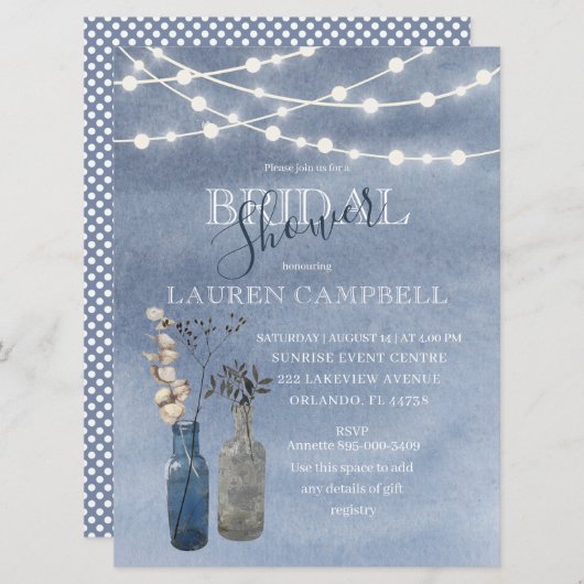 Rustieke Waterverf String Lights Vrijgezellenfeest Kaart (Voorkant / Achterkant)