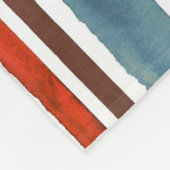 Rustieke Waterverf Stripes - Rood, Blauw en Bruin Fleece Deken (Hoek)
