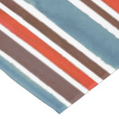 Rustieke Waterverf Stripes - Rood, Blauw en Bruin Tafelkleed (Gekanteld)