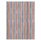 Rustieke Waterverf Stripes - Rood, Blauw en Bruin Tafelkleed (Voorkant)
