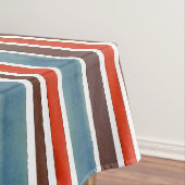 Rustieke Waterverf Stripes - Rood, Blauw en Bruin Tafelkleed (Voorbeeld)