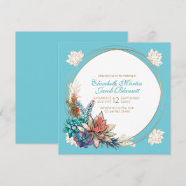 Rustieke Waterverf Succulent, blauwgroen bruiloft Kaart