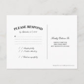 Rustieke Waterverf Succulent Bloemen Bruiloft RSVP Uitnodiging Briefkaart (Achterkant)