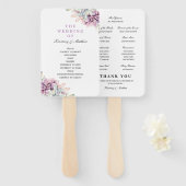 Rustieke Waterverf Succulent Bloemen Trouwprogramm Handwaaier (Voorkant en achterkant)