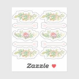 Rustieke Waterverf Succulent Boho Arrows Scrapbook Sticker