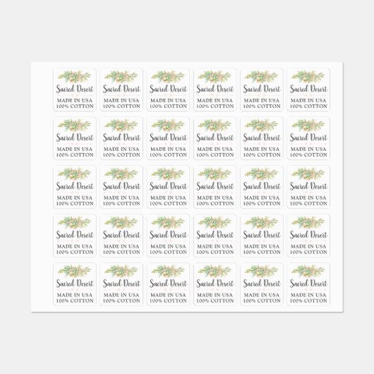 Rustieke Waterverf Succulent Cactus Custom Kleding Labels (Vel)
