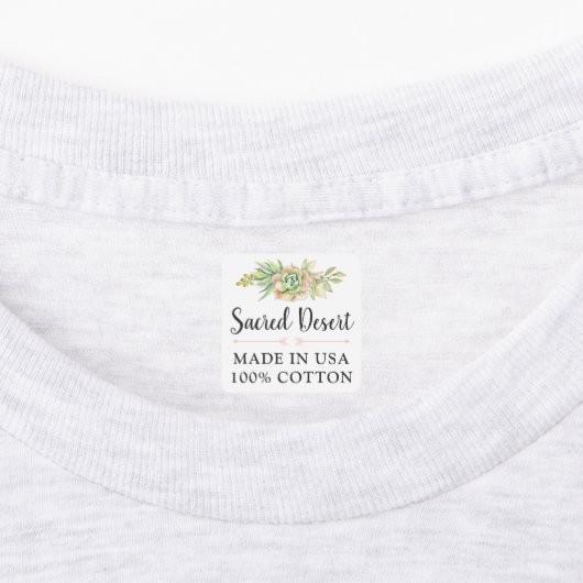 Rustieke Waterverf Succulent Cactus Custom Kleding Labels (Aangebracht)