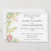 Rustieke Waterverf Succulent Cactussen Verlovingsf Kaart (Voorkant)