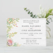 Rustieke Waterverf Succulent Cactussen Verlovingsf Kaart (Staand voorkant)