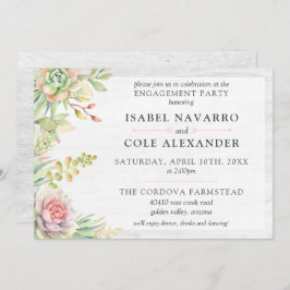 Rustieke Waterverf Succulent Cactussen Verlovingsf Kaart