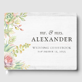 Rustieke Waterverf Succulent Desert Cactus Bruilof Gastenboek